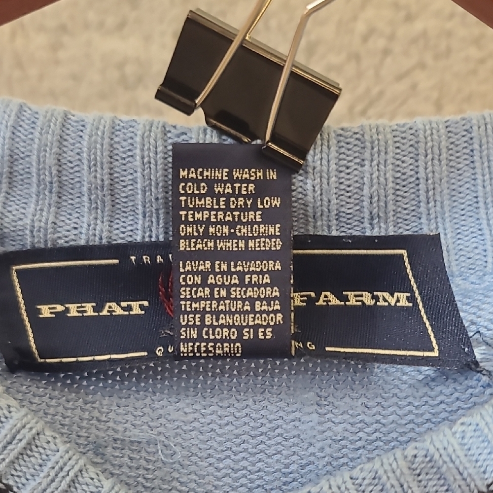 Phat Farm Blue and Black V-Neck Sweater - Picture 7 of 8